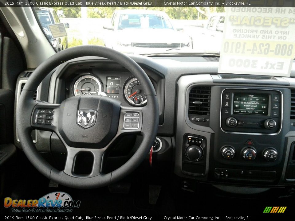 2019 Ram 1500 Classic Express Quad Cab Blue Streak Pearl / Black/Diesel Gray Photo #13
