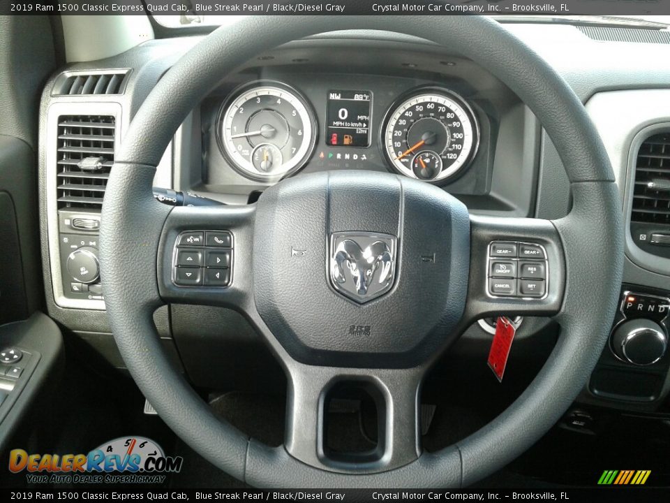 2019 Ram 1500 Classic Express Quad Cab Blue Streak Pearl / Black/Diesel Gray Photo #14