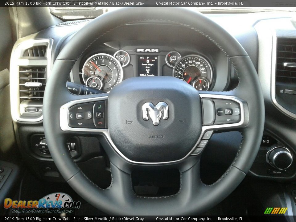 2019 Ram 1500 Big Horn Crew Cab Billett Silver Metallic / Black/Diesel Gray Photo #14