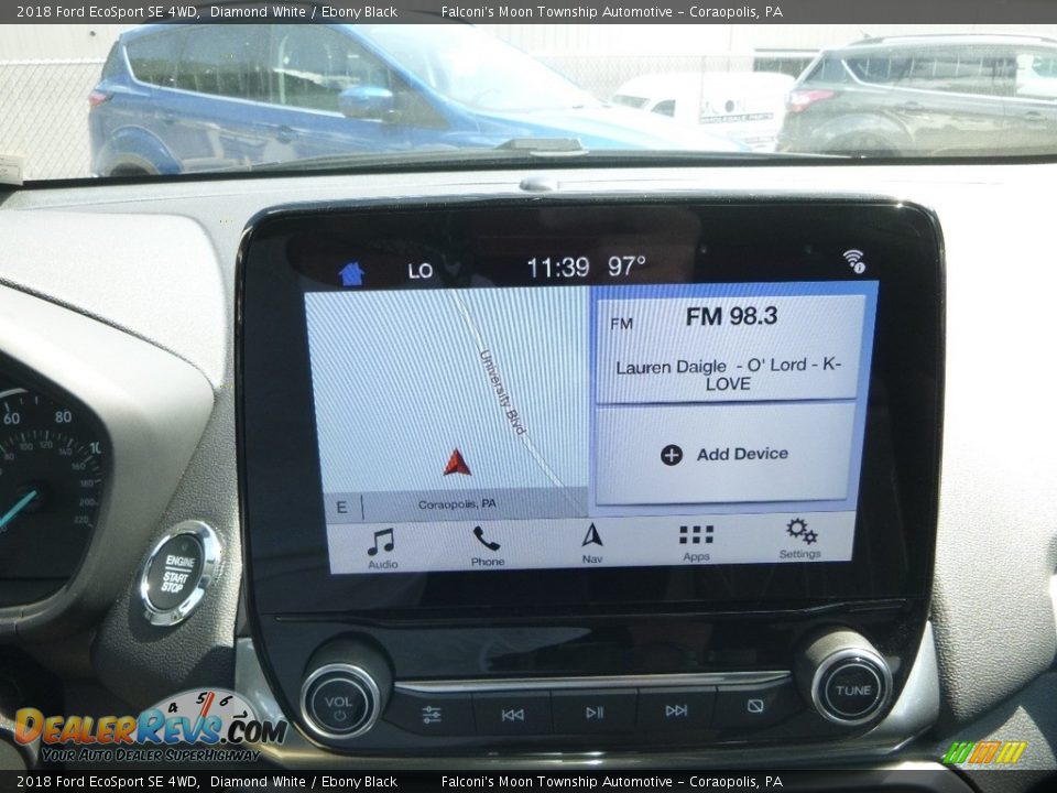 2018 Ford EcoSport SE 4WD Diamond White / Ebony Black Photo #14