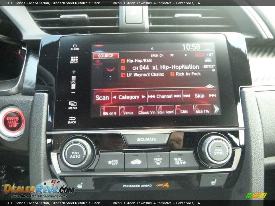 2018 Honda Civic Si Sedan Modern Steel Metallic / Black Photo #14