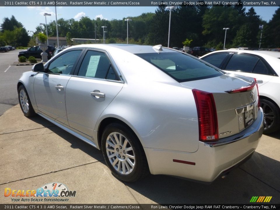 2011 Cadillac CTS 4 3.0 AWD Sedan Radiant Silver Metallic / Cashmere/Cocoa Photo #3