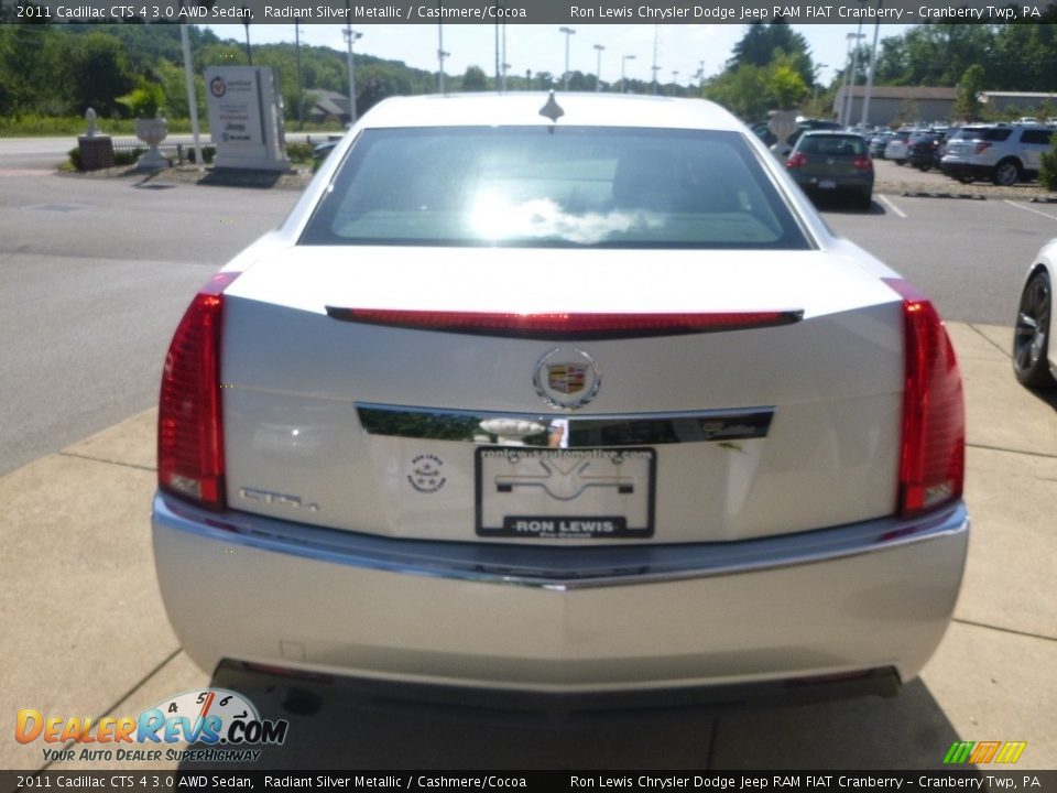 2011 Cadillac CTS 4 3.0 AWD Sedan Radiant Silver Metallic / Cashmere/Cocoa Photo #4