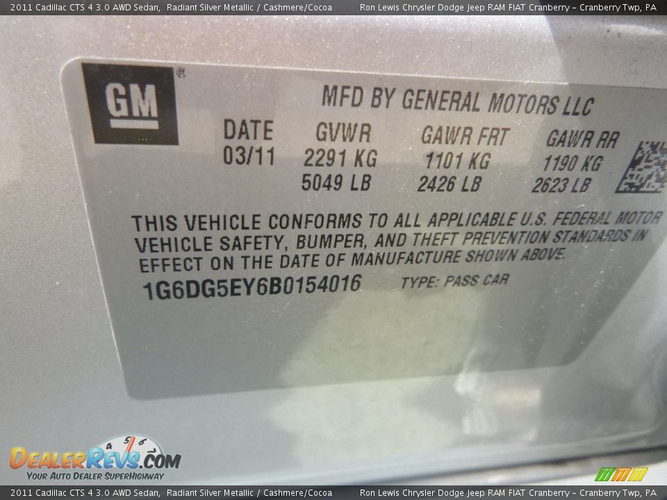 2011 Cadillac CTS 4 3.0 AWD Sedan Radiant Silver Metallic / Cashmere/Cocoa Photo #13