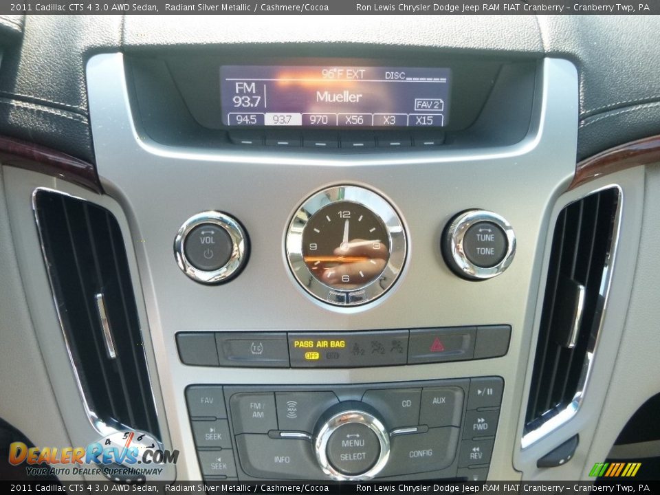 2011 Cadillac CTS 4 3.0 AWD Sedan Radiant Silver Metallic / Cashmere/Cocoa Photo #15