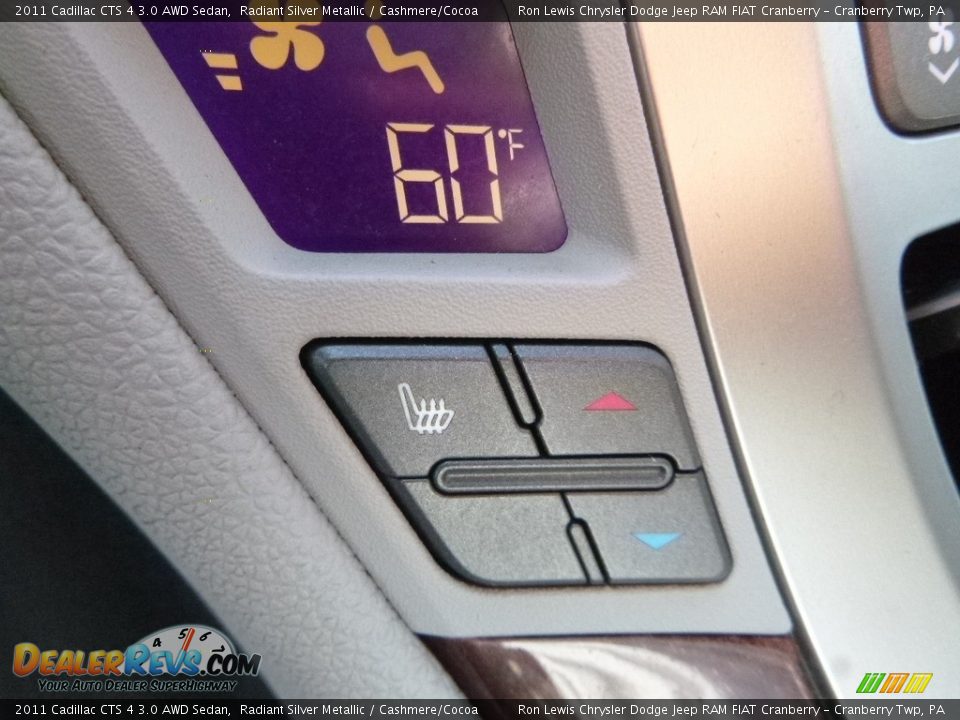 2011 Cadillac CTS 4 3.0 AWD Sedan Radiant Silver Metallic / Cashmere/Cocoa Photo #17