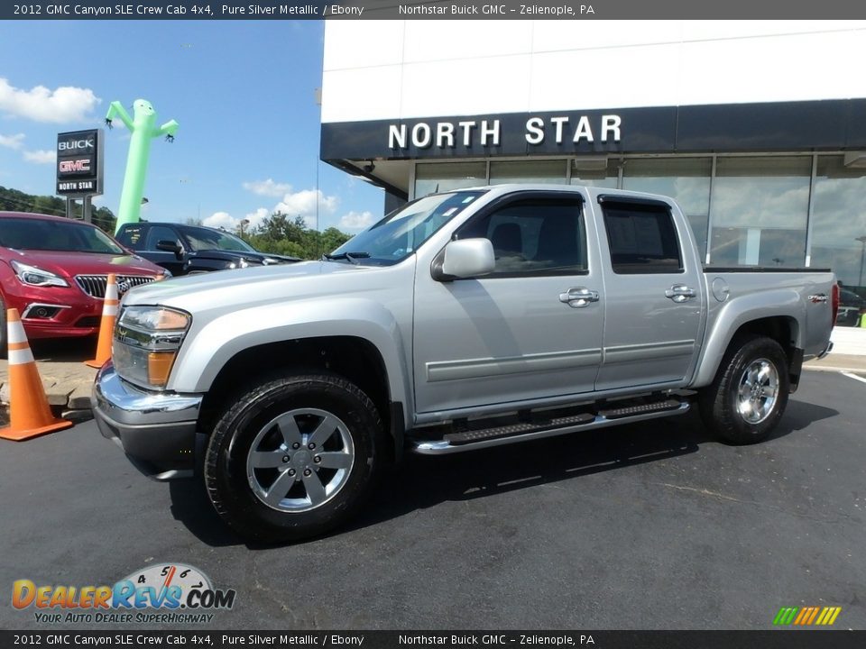 2012 GMC Canyon SLE Crew Cab 4x4 Pure Silver Metallic / Ebony Photo #1