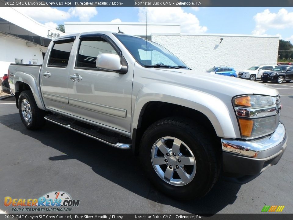 2012 GMC Canyon SLE Crew Cab 4x4 Pure Silver Metallic / Ebony Photo #4