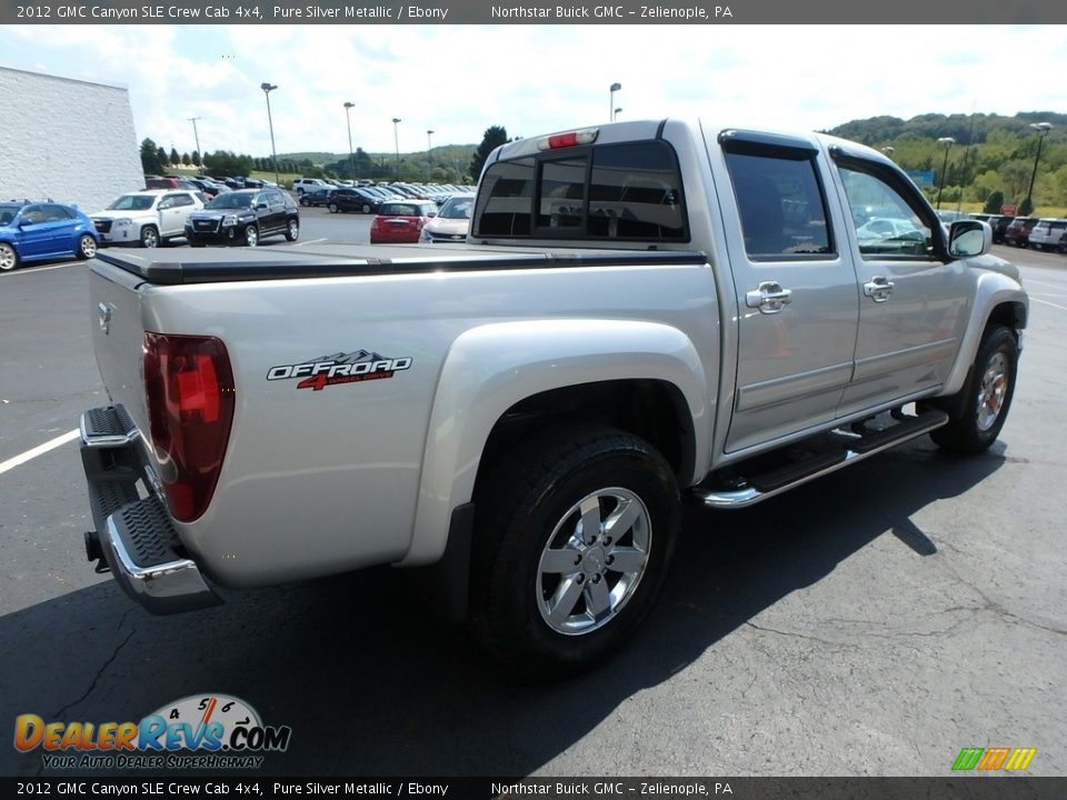 2012 GMC Canyon SLE Crew Cab 4x4 Pure Silver Metallic / Ebony Photo #10