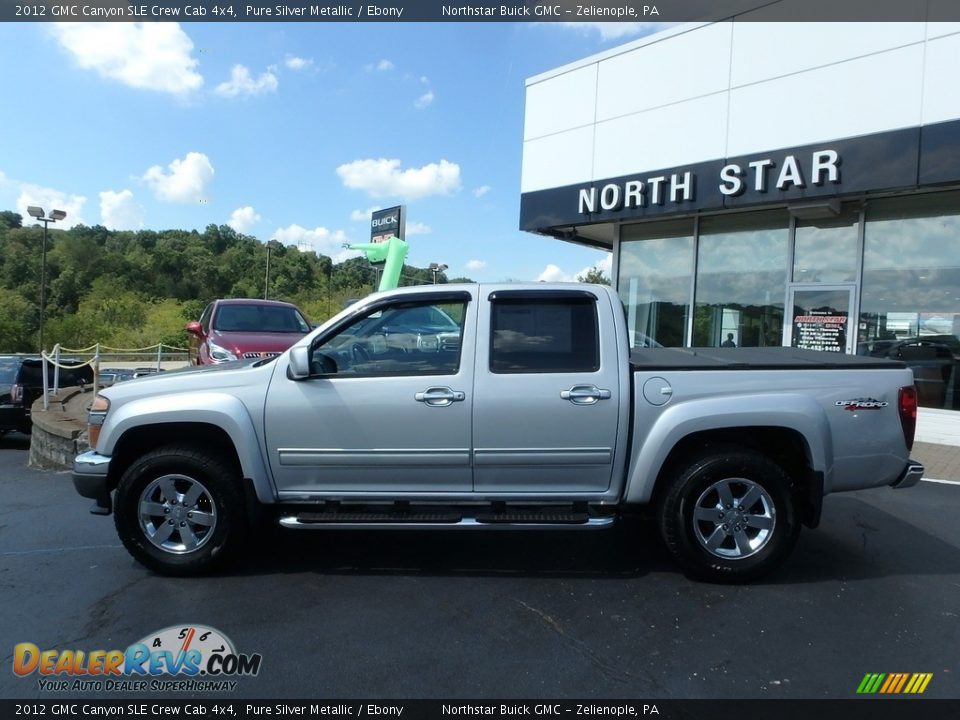 2012 GMC Canyon SLE Crew Cab 4x4 Pure Silver Metallic / Ebony Photo #14