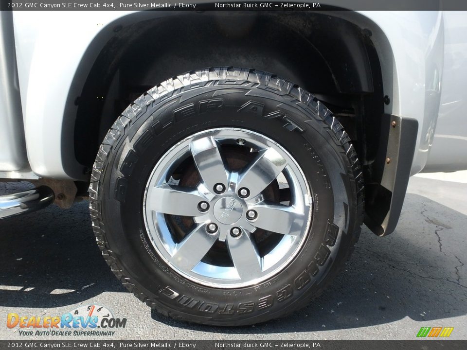 2012 GMC Canyon SLE Crew Cab 4x4 Pure Silver Metallic / Ebony Photo #15