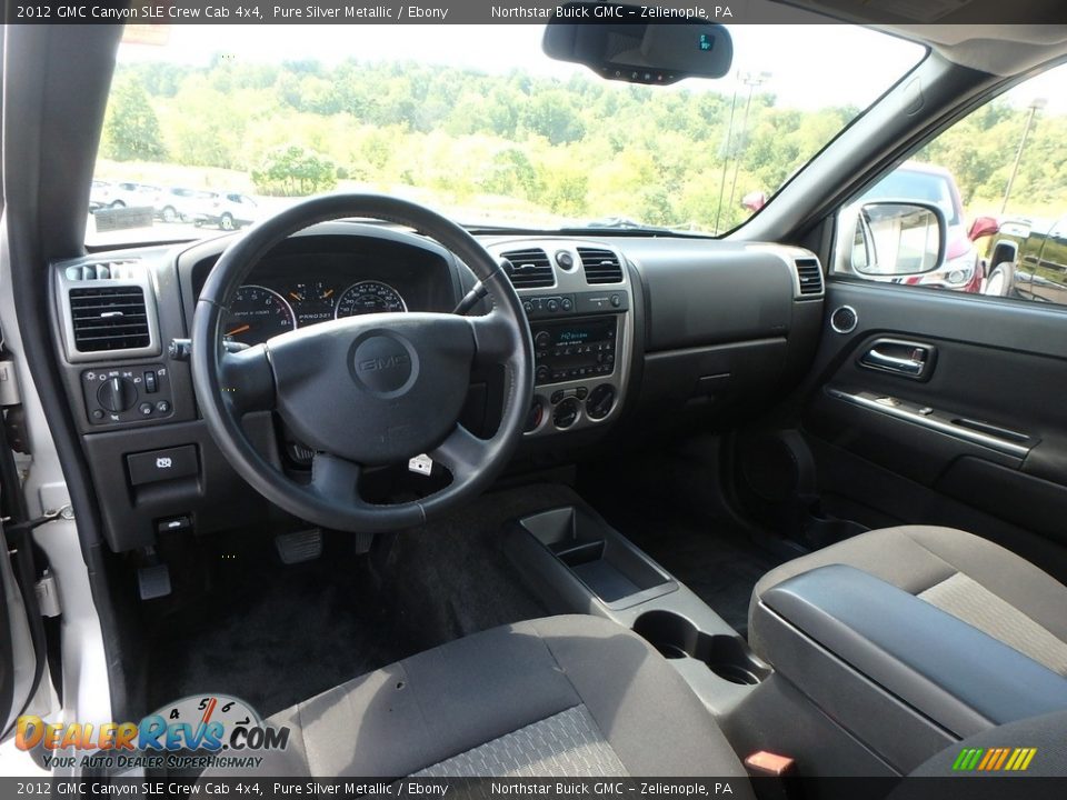 2012 GMC Canyon SLE Crew Cab 4x4 Pure Silver Metallic / Ebony Photo #18