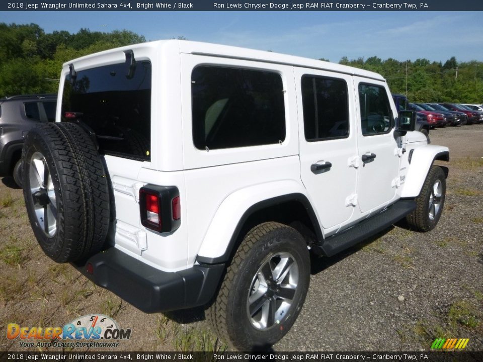 2018 Jeep Wrangler Unlimited Sahara 4x4 Bright White / Black Photo #5