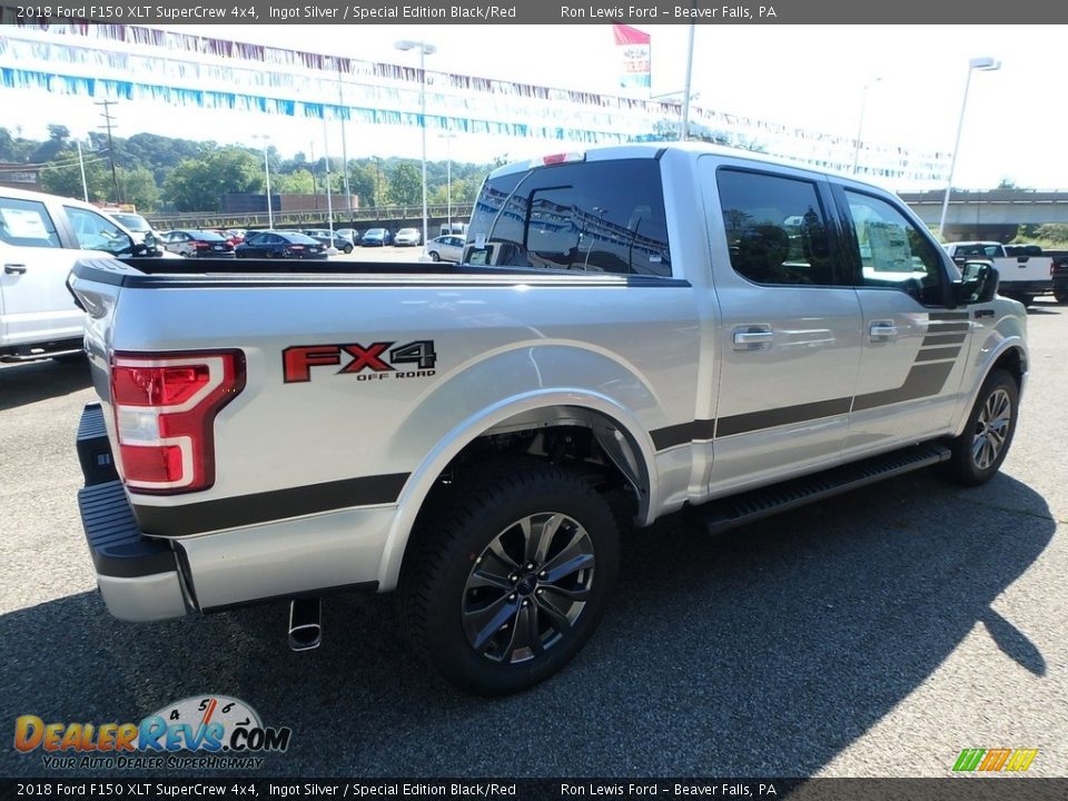 2018 Ford F150 XLT SuperCrew 4x4 Ingot Silver / Special Edition Black/Red Photo #3