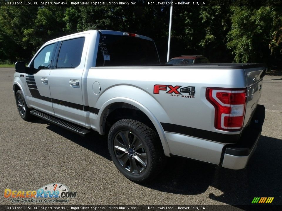 2018 Ford F150 XLT SuperCrew 4x4 Ingot Silver / Special Edition Black/Red Photo #5