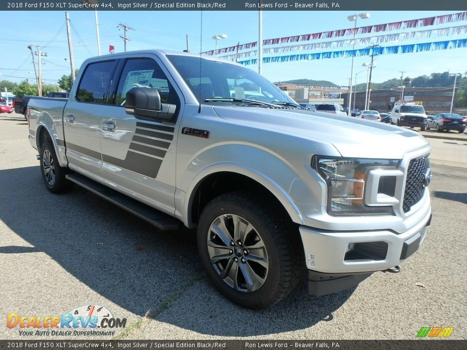 2018 Ford F150 XLT SuperCrew 4x4 Ingot Silver / Special Edition Black/Red Photo #9