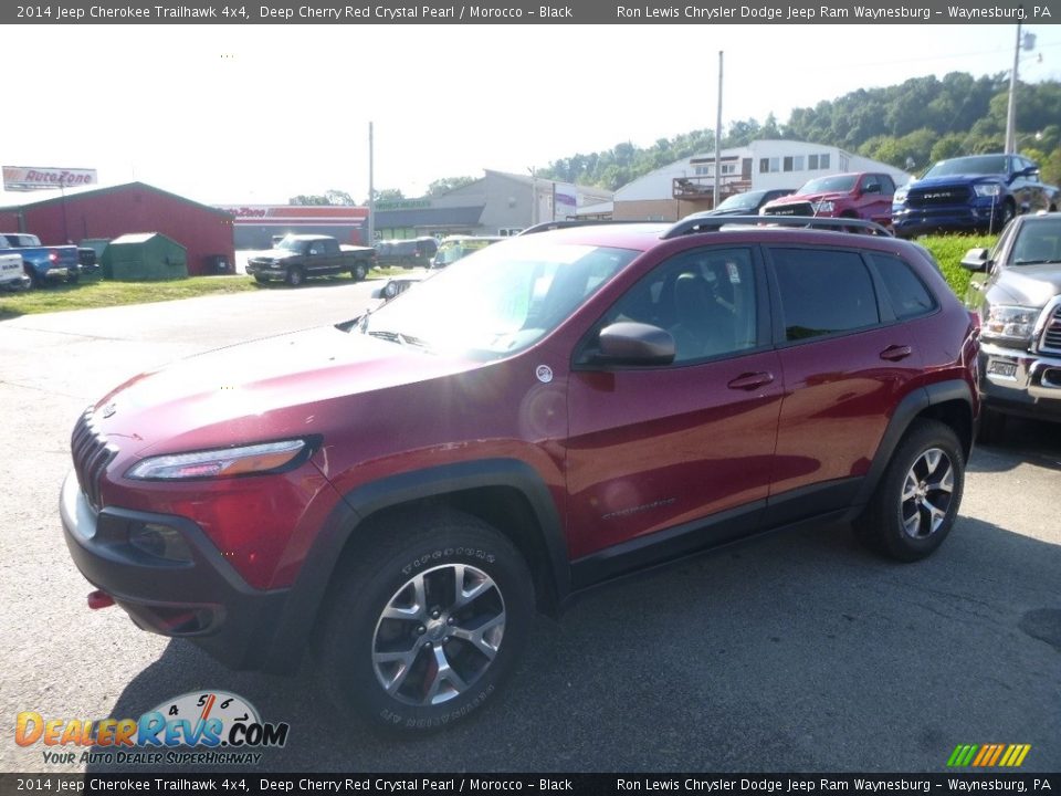 2014 Jeep Cherokee Trailhawk 4x4 Deep Cherry Red Crystal Pearl / Morocco - Black Photo #1