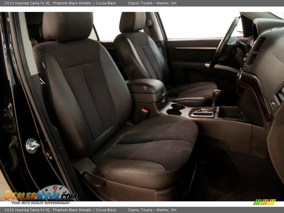 2010 Hyundai Santa Fe SE Phantom Black Metallic / Cocoa Black Photo #13