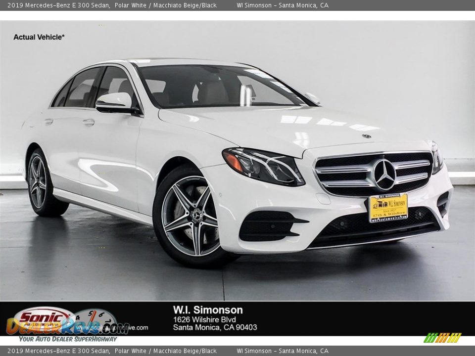 2019 Mercedes-Benz E 300 Sedan Polar White / Macchiato Beige/Black Photo #1