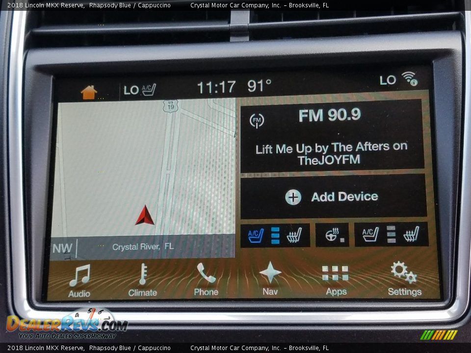 2018 Lincoln MKX Reserve Rhapsody Blue / Cappuccino Photo #15