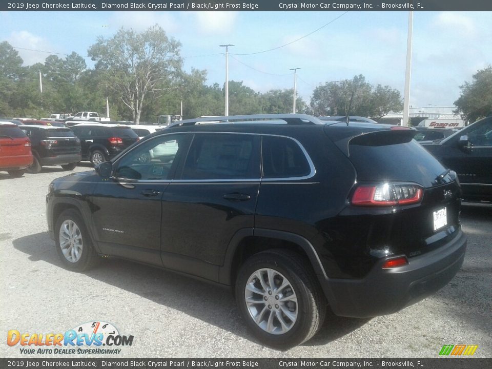 2019 Jeep Cherokee Latitude Diamond Black Crystal Pearl / Black/Light Frost Beige Photo #3