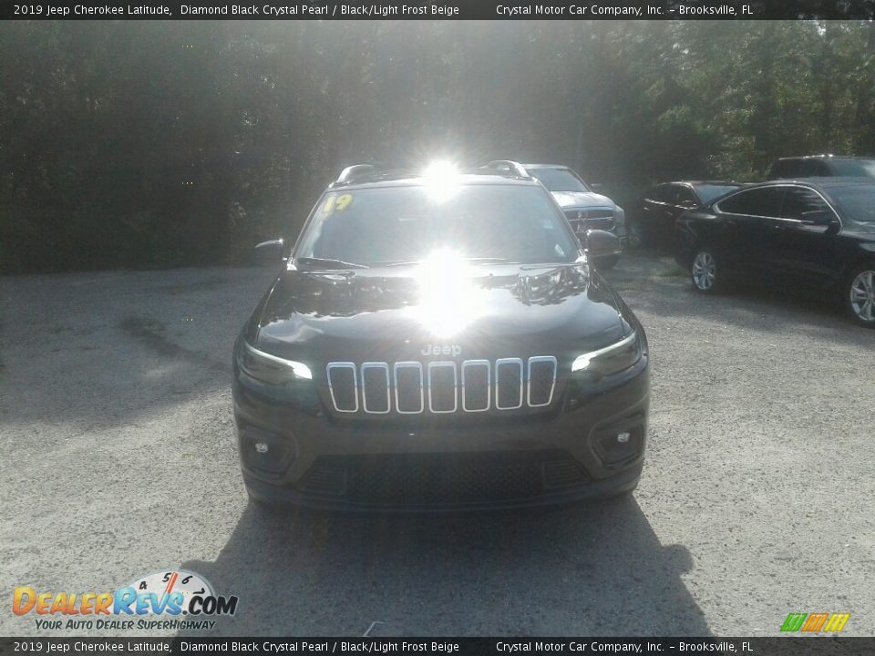2019 Jeep Cherokee Latitude Diamond Black Crystal Pearl / Black/Light Frost Beige Photo #8