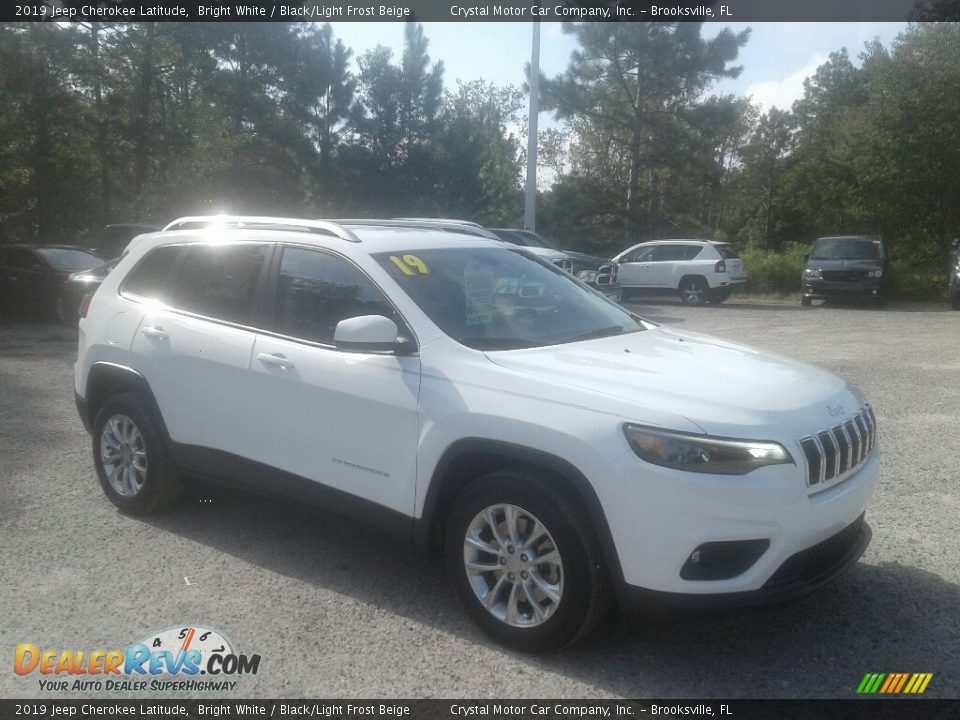 2019 Jeep Cherokee Latitude Bright White / Black/Light Frost Beige Photo #7