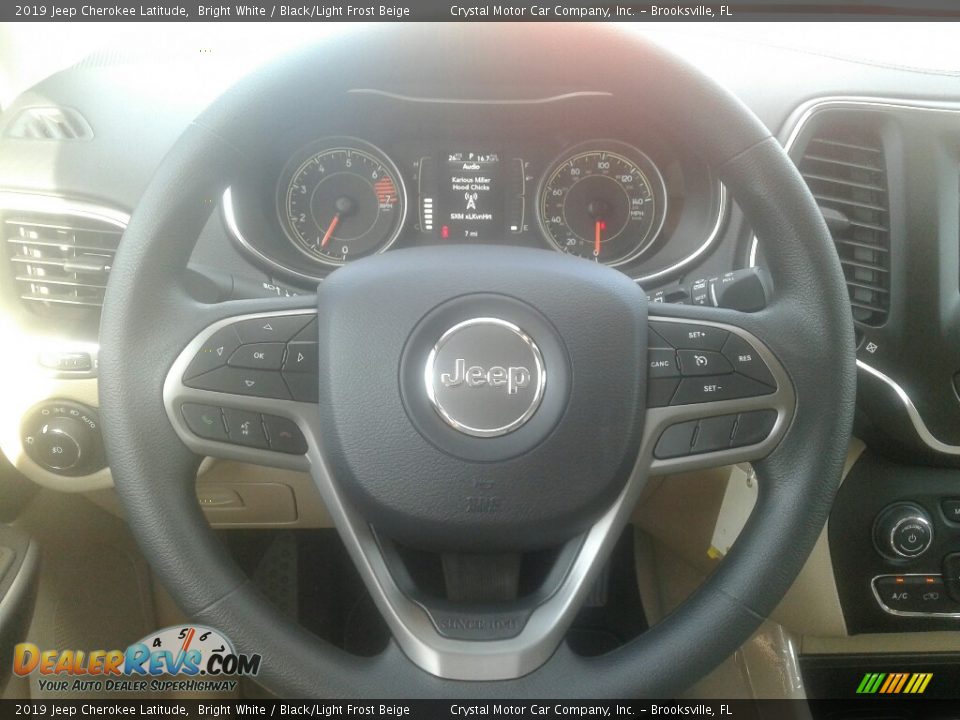 2019 Jeep Cherokee Latitude Bright White / Black/Light Frost Beige Photo #14