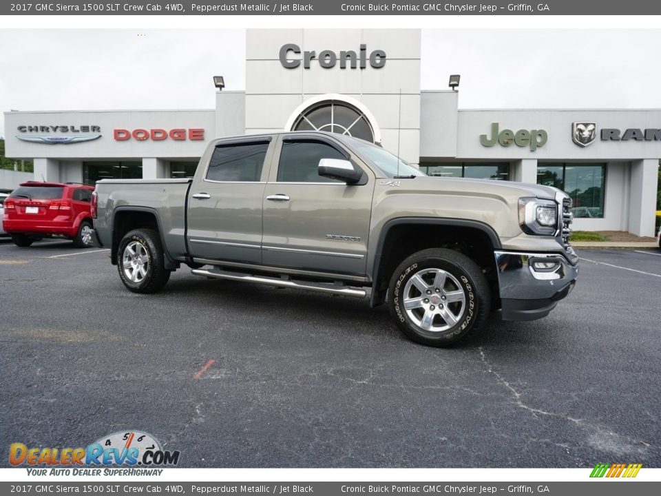 2017 GMC Sierra 1500 SLT Crew Cab 4WD Pepperdust Metallic / Jet Black Photo #1