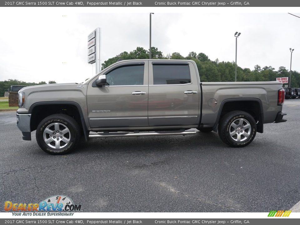 2017 GMC Sierra 1500 SLT Crew Cab 4WD Pepperdust Metallic / Jet Black Photo #10