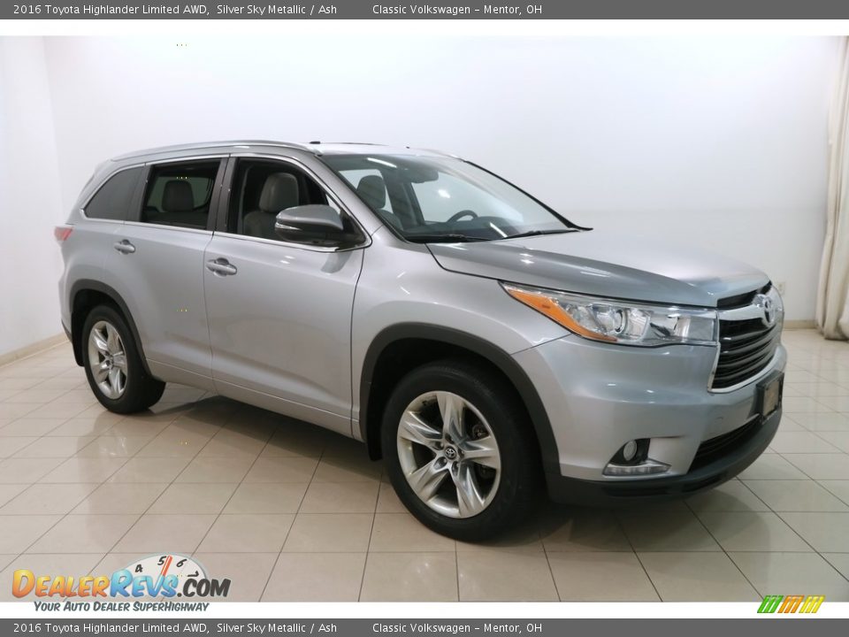 2016 Toyota Highlander Limited AWD Silver Sky Metallic / Ash Photo #1