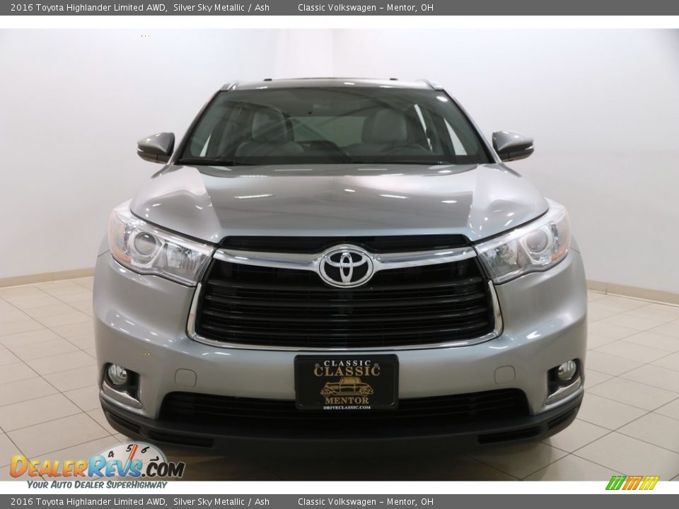 2016 Toyota Highlander Limited AWD Silver Sky Metallic / Ash Photo #2