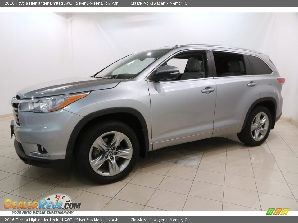 2016 Toyota Highlander Limited AWD Silver Sky Metallic / Ash Photo #3
