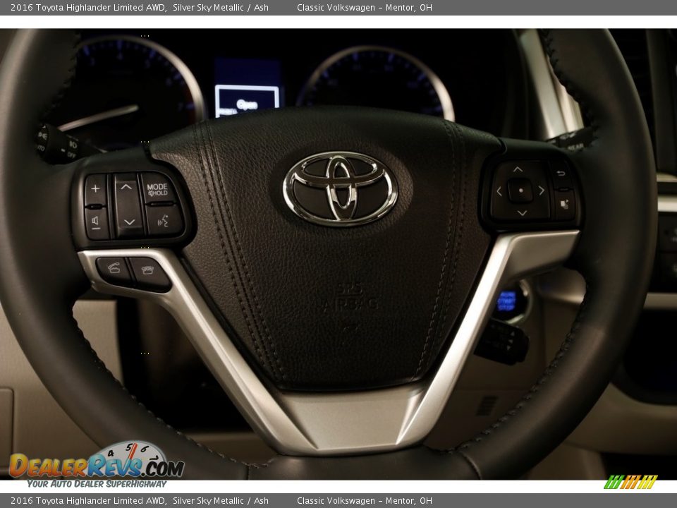 2016 Toyota Highlander Limited AWD Silver Sky Metallic / Ash Photo #7