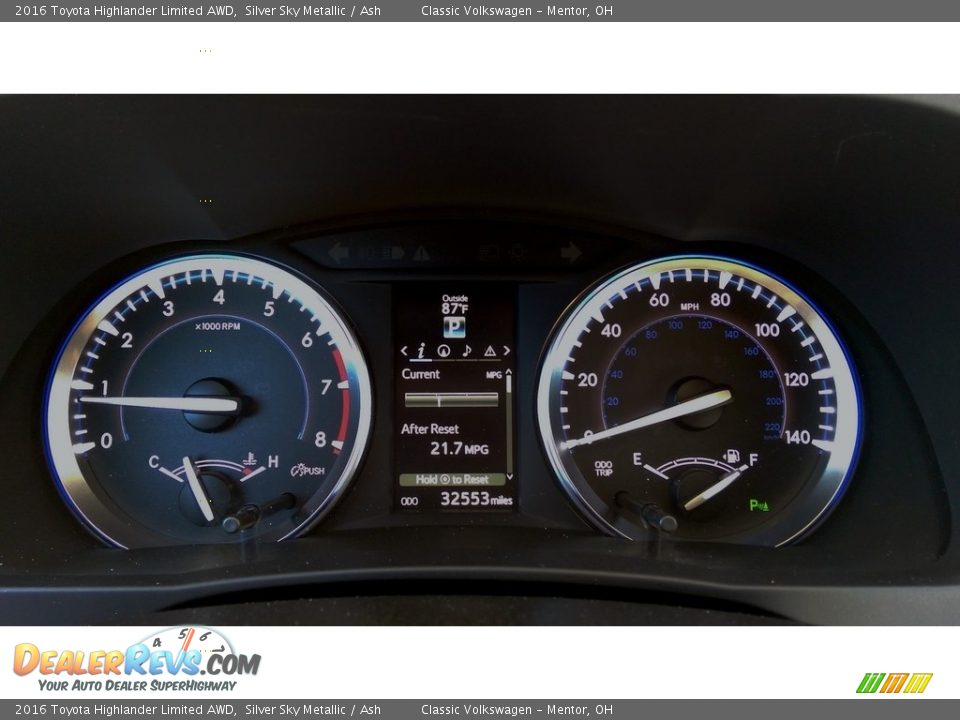 2016 Toyota Highlander Limited AWD Silver Sky Metallic / Ash Photo #9