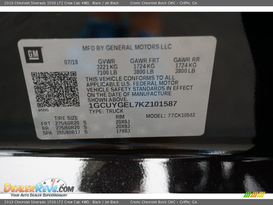 2019 Chevrolet Silverado 1500 LTZ Crew Cab 4WD Black / Jet Black Photo #18