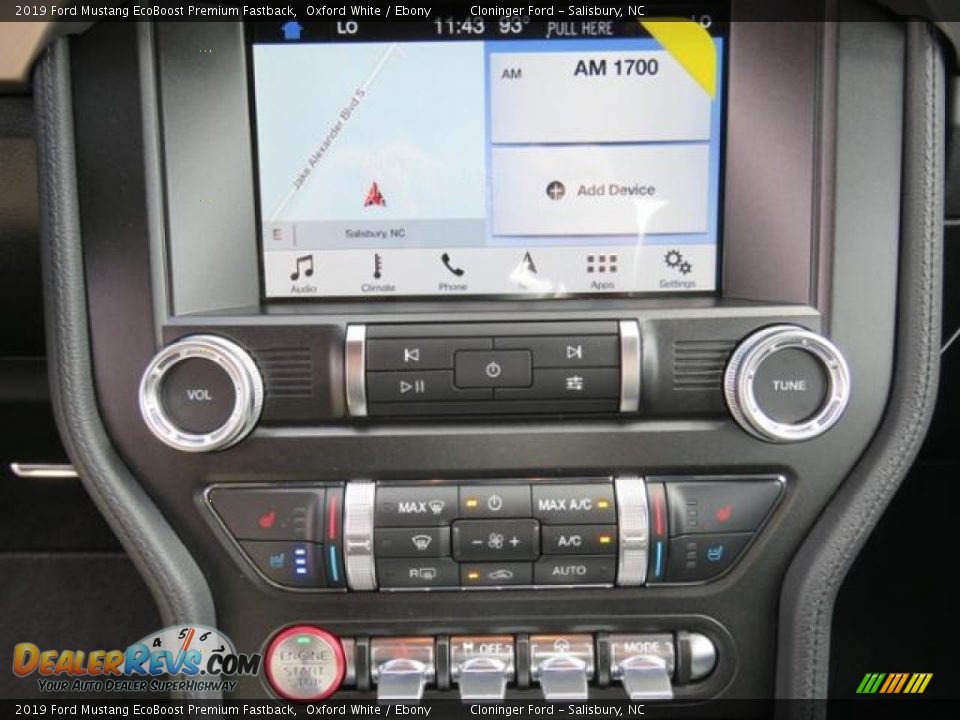 Controls of 2019 Ford Mustang EcoBoost Premium Fastback Photo #11