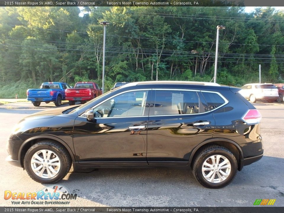 2015 Nissan Rogue SV AWD Super Black / Charcoal Photo #4