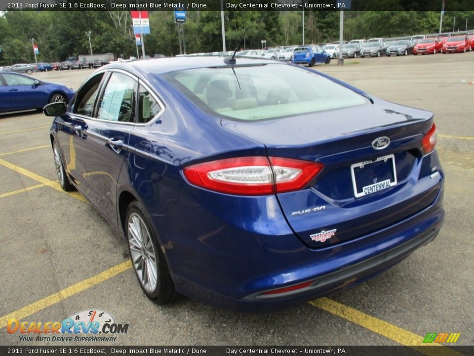 2013 Ford Fusion SE 1.6 EcoBoost Deep Impact Blue Metallic / Dune Photo #7