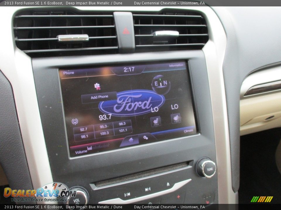 2013 Ford Fusion SE 1.6 EcoBoost Deep Impact Blue Metallic / Dune Photo #24