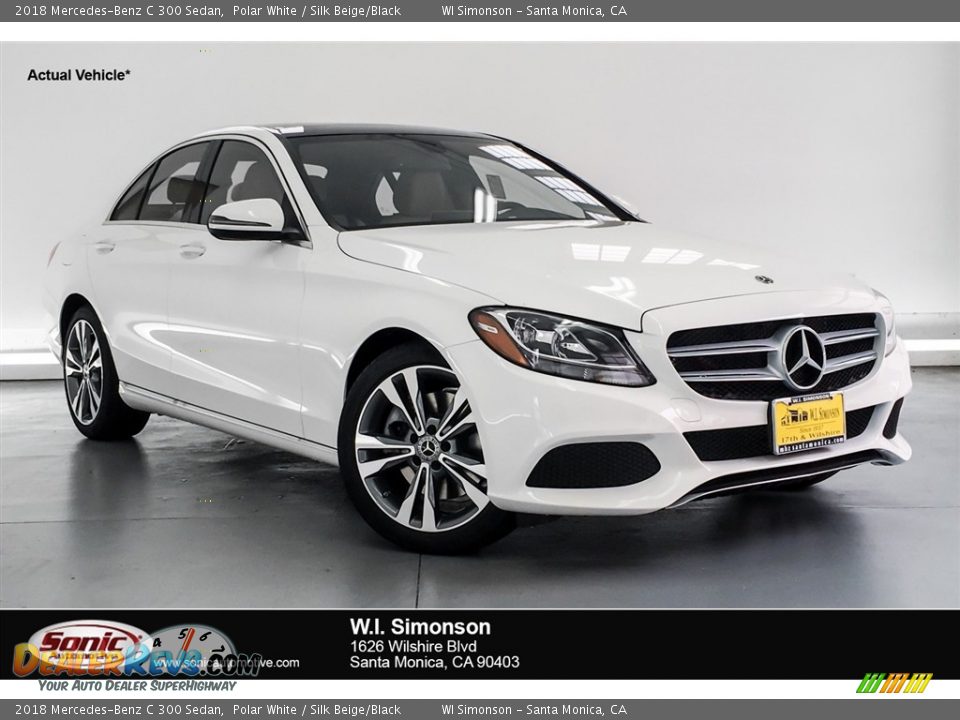 2018 Mercedes-Benz C 300 Sedan Polar White / Silk Beige/Black Photo #1