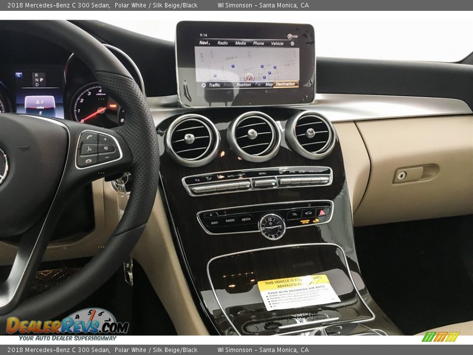 2018 Mercedes-Benz C 300 Sedan Polar White / Silk Beige/Black Photo #6