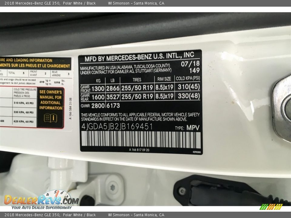 2018 Mercedes-Benz GLE 350 Polar White / Black Photo #11