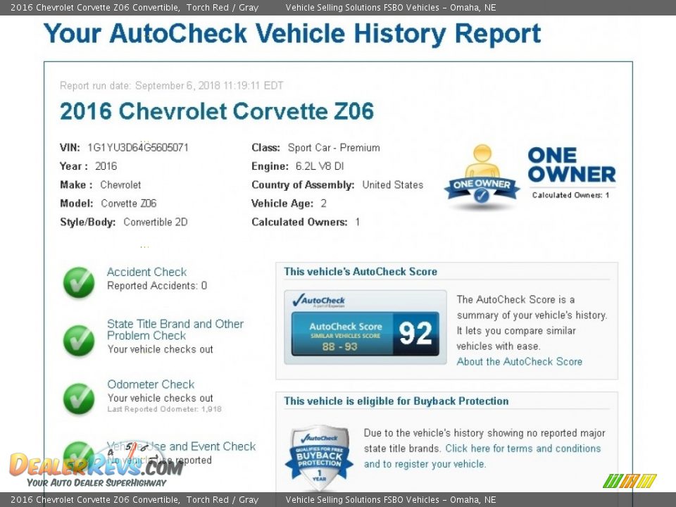 Dealer Info of 2016 Chevrolet Corvette Z06 Convertible Photo #2