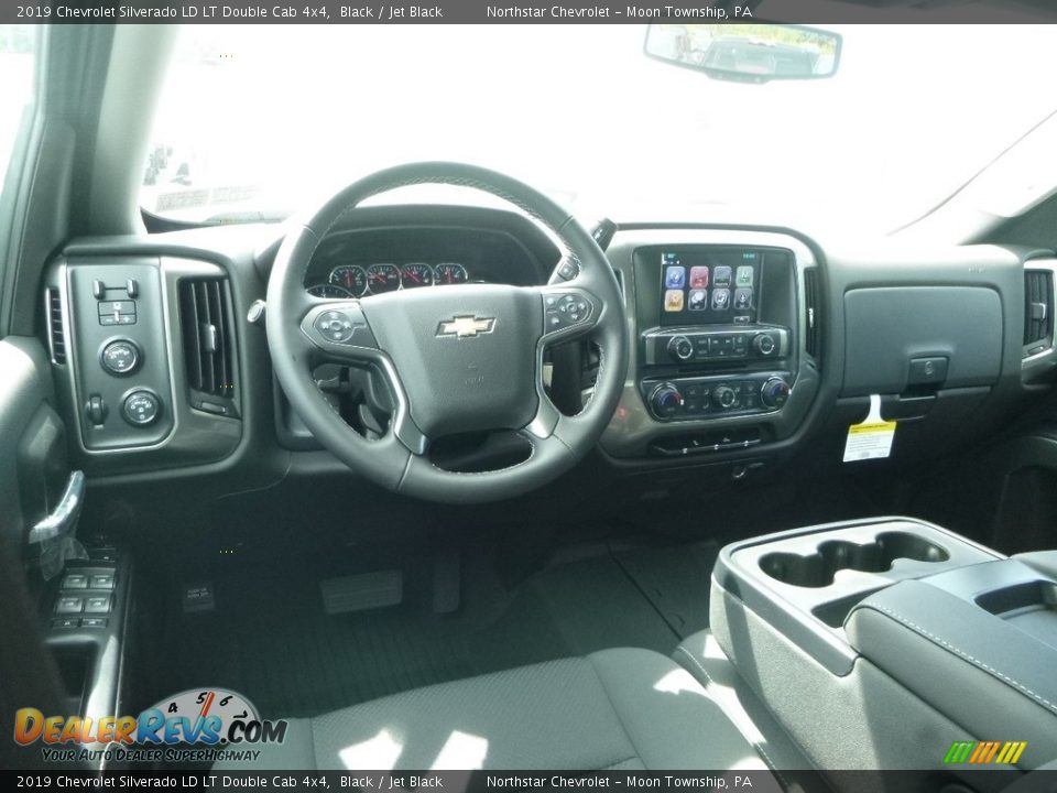 2019 Chevrolet Silverado LD LT Double Cab 4x4 Black / Jet Black Photo #14