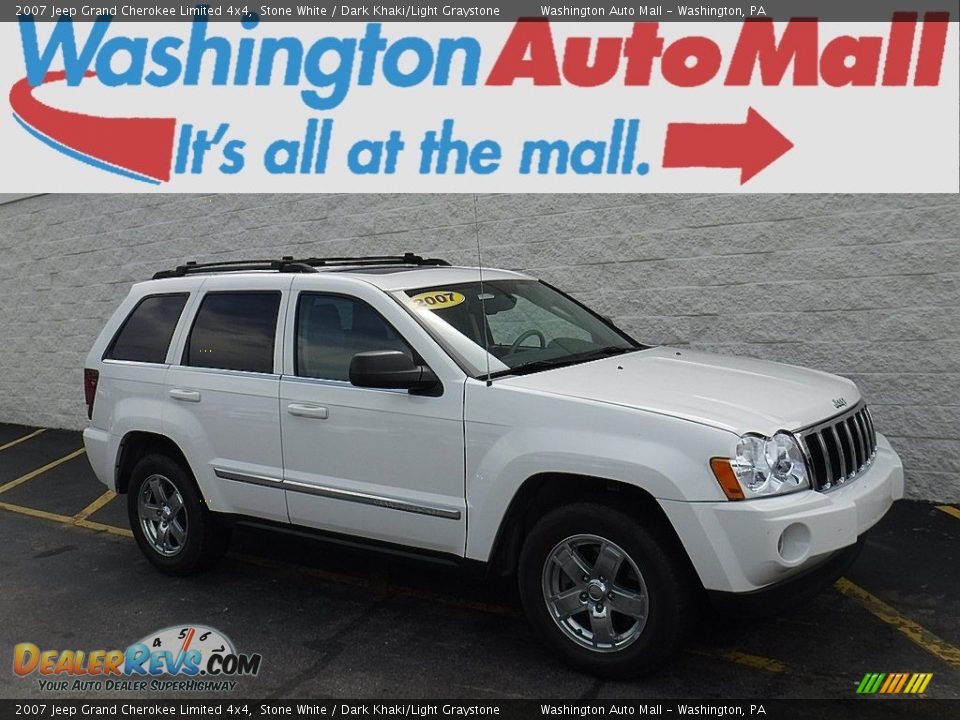 2007 Jeep Grand Cherokee Limited 4x4 Stone White / Dark Khaki/Light Graystone Photo #1