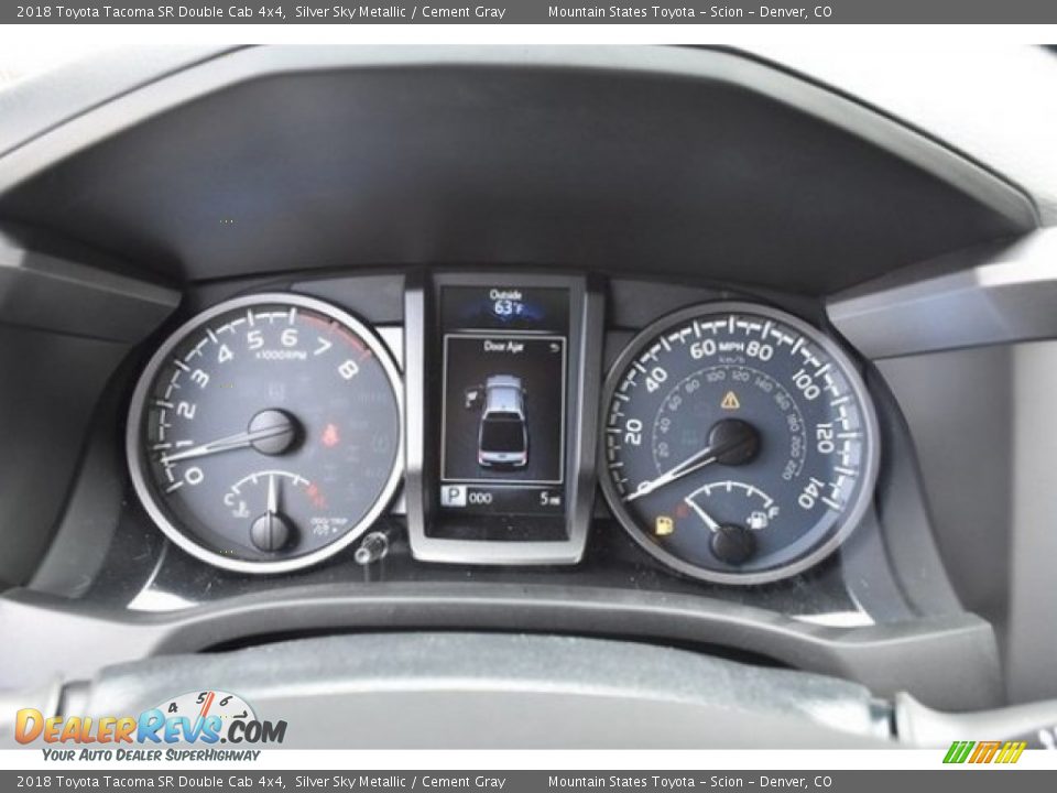 2018 Toyota Tacoma SR Double Cab 4x4 Silver Sky Metallic / Cement Gray Photo #28