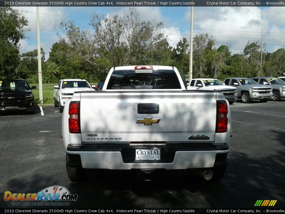 2019 Chevrolet Silverado 3500HD High Country Crew Cab 4x4 Iridescent Pearl Tricoat / High Country Saddle Photo #4