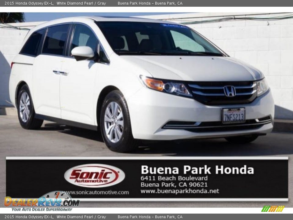 2015 Honda Odyssey EX-L White Diamond Pearl / Gray Photo #1