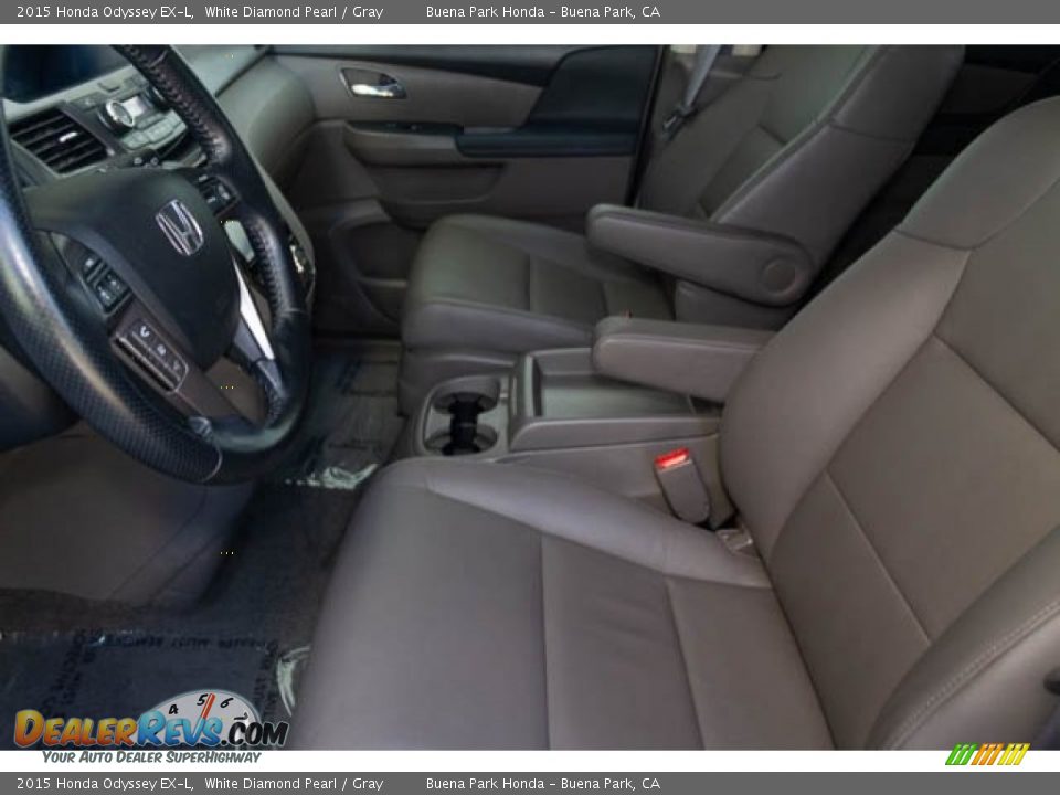 2015 Honda Odyssey EX-L White Diamond Pearl / Gray Photo #3